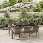 vidaXL 7-delige Tuinset met kussens poly rattan grijs, Tuin en Terras, Tuinsets en Loungesets, 6 zitplaatsen, Nieuw, Tuinset, Verzenden