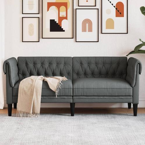 vidaXL Tweezitsbank Chesterfield-stijl stof donkergrijs, Huis en Inrichting, Banken | Bankstellen, Nieuw, Stof, Tweepersoons, Verzenden