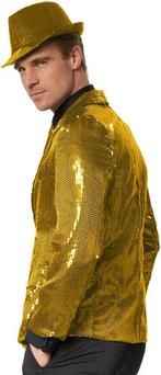 2dekans | dressforfun - Paillettenjas heren goud L -, Ophalen of Verzenden, Zo goed als nieuw