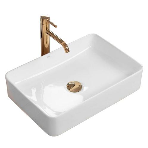 REA Rechthoekige opzetwastafel - glanzend wit - 51x34,5x1..., Doe-het-zelf en Verbouw, Sanitair, Nieuw, Ophalen of Verzenden