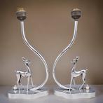 Tafellamp (2) - Hertensculptuur - .925 zilver
