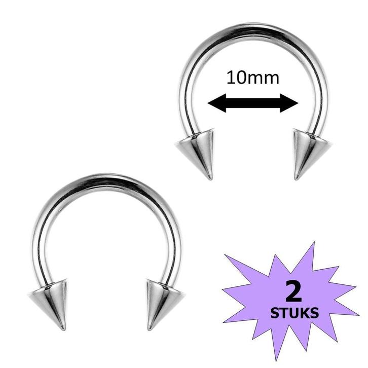 Fako Bijoux - Circular Barbell Piercing - Hoefijzer Spike -, Sieraden, Tassen en Uiterlijk, Piercings, Verzenden