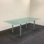 Tweedehands design vergadertafel 217x105 cm,  met glazen, Ophalen of Verzenden, Gebruikt, Bureau