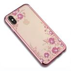 iPhone X Flower Bloemen Case Diamant Crystal TPU Hoesje Rose, Nieuw, Verzenden
