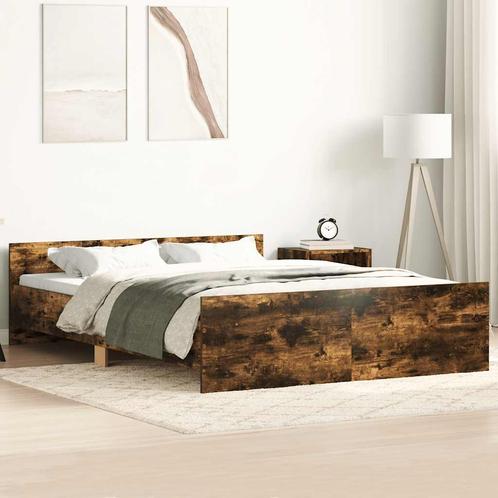 vidaXL Bedframe met hoofd- en voeteneinde gerookt eiken, Huis en Inrichting, Slaapkamer | Bedden, Overige maten, 200 cm, Bruin