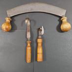 Keukenmes - Hout, Staal - Italië - Arricciaburro, Maanplooi,, Antiek en Kunst, Antiek | Keukenbenodigdheden