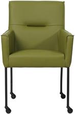 Groene leren moderne eetkamerstoel - Toledo Leer Apple Green, Huis en Inrichting, Stoelen, Nieuw, Leer, Ophalen of Verzenden, Eén