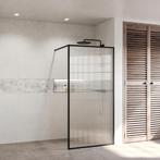 BWS Douchewand Ribbel 90x200 | Helder | Mat Zwart |, Ophalen of Verzenden, Nieuw, Douche