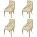 vidaXL Eetkamerstoelen 4 st stof crèmekleurig, Verzenden, Nieuw