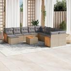 vidaXL 12-delige Loungeset met kussens poly rattan beige, Tuin en Terras, Tuinsets en Loungesets, Verzenden, Nieuw, Rotan, Loungeset