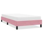 vidaXL Bedframe zonder matras 90x220 cm fluweel roze, Verzenden, Nieuw, Eenpersoons, Stof