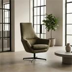 Leren draaifauteuil Treat - Toledo Olive (olijf/goen), Nieuw, Ophalen of Verzenden, 75 tot 100 cm, Industrieel, Modern