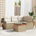 vidaXL Tuin Sofa Set met kussen 5 pcs Beige, Crème 55 x 55 x, Verzenden, Nieuw, Rotan