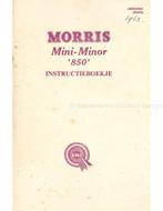 1961 MORRIS MINI MINOR 850 INSTRUCTIEBOEKJE NEDERLANDS, Auto diversen