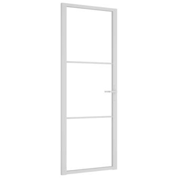 Binnendeur 76x201cm Wit Glas - OP=OP - Ruimtebesparend! beschikbaar voor biedingen