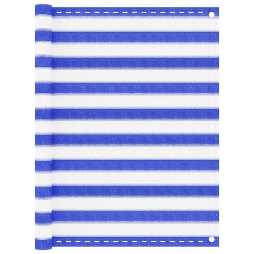 vidaXL Balkonscherm 120x400 cm HDPE blauw en wit, Tuin en Terras, Zonneschermen, Nieuw, Verzenden