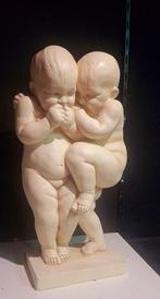 Beeld, Kinderen bij de fontein - 51 cm - Gips, Antiek en Kunst