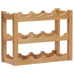 vidaXL Wijnrek voor 12 flessen 47x21x36 cm massief eikenhout, Huis en Inrichting, Woonaccessoires | Wijnrekken, Verzenden, Nieuw