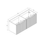Onderkast BWS Bella Met 2 Laden 2 Uitsparingen 120x45 cm, Ophalen of Verzenden, Nieuw