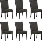 Set van 6 Donkerbruine leren landelijke eetkamerstoelen - To, Huis en Inrichting, Stoelen, Overige kleuren, Nieuw, Leer, Ophalen of Verzenden