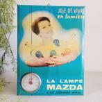 Zeldzame Mazda Lampen, Reclamebord & Thermometer, 1950 -, Antiek en Kunst