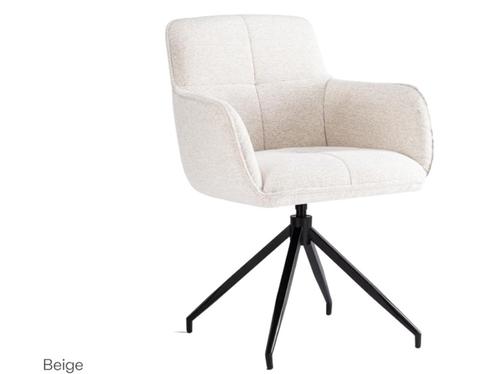 Criks Design Draaibare Eetkamerstoel Charly - Beige -, Huis en Inrichting, Woonaccessoires | Overige, Nieuw, Verzenden