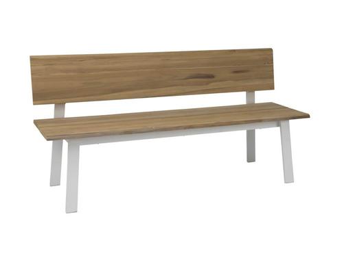 Stern nSam Bank Aluminium/Teak - Wit, Tuin en Terras, Tuinbanken, Ophalen of Verzenden