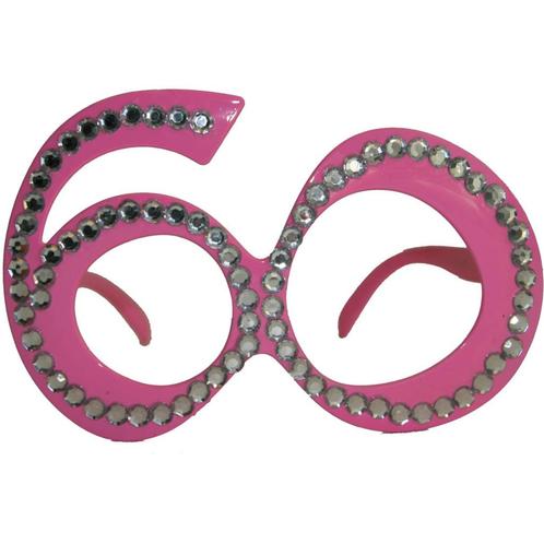 Bril 60 Jaar Roze, Hobby en Vrije tijd, Feestartikelen, Nieuw, Verzenden