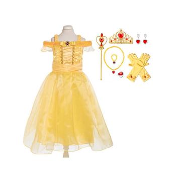 Voordeelpakket Belle jurk+staf+handschoenen+kroon 98tm134