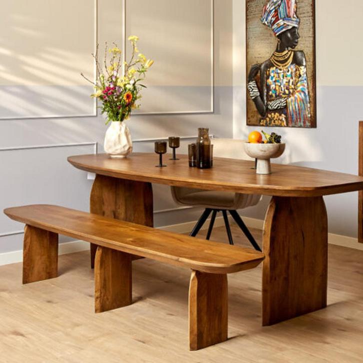 *WOONWINKEL* Starfurn Tense Eetkamerbank Massief Mangohout 1, Huis en Inrichting, Banken | Bankstellen, Nieuw, Hout, Verzenden