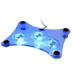 Laptop Cooler Pad Blue LED, Nieuw, Verzenden