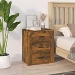 vidaXL Nachtkastje 50x36x60 cm bewerkt hout gerookt, Minder dan 45 cm, Verzenden, Nieuw, 55 tot 70 cm