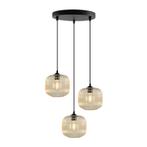 Amberkleurige hanglamp Charlois, glas, retro, 3L, Huis en Inrichting, Lampen | Hanglampen, Nieuw, Ophalen of Verzenden, Glas, 75 cm of meer