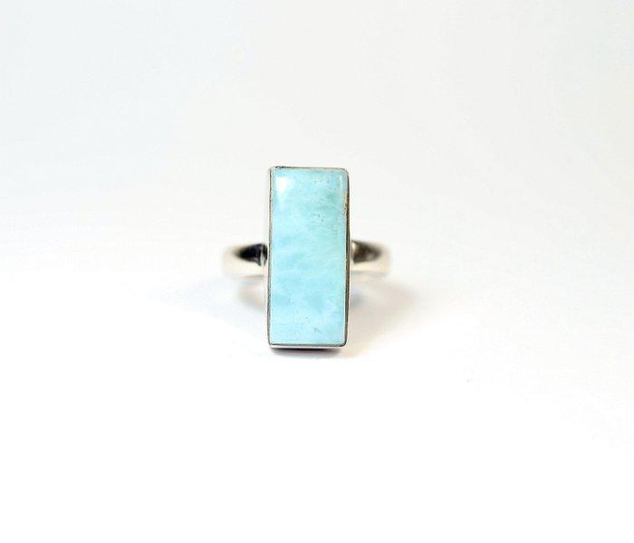 Larimar Ring / Cabochon / nieuw- 5.94 g - (1), Verzamelen, Mineralen en Fossielen