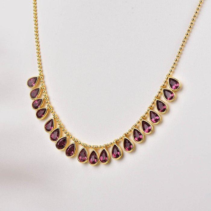 Zonder Minimumprijs - Halsketting Zilver - Garnet -, Sieraden, Tassen en Uiterlijk, Kettingen