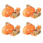 vidaXL Spanbanden 0,4 ton 6mx25mm oranje 4 st, Doe-het-zelf en Verbouw, Verzenden, Nieuw