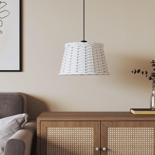 vidaXL Plafondlampenkap Ø38x23 cm wicker wit, Huis en Inrichting, Lampen | Lampenkappen, Wit, Nieuw, Verzenden