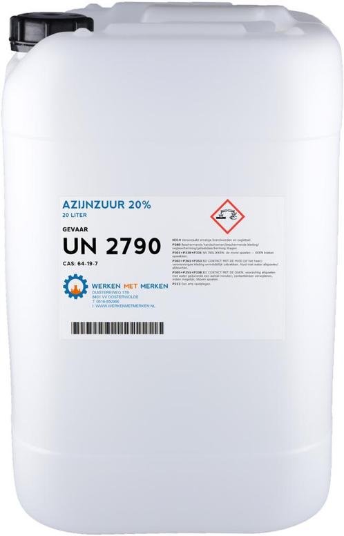 Wmm Chemie Azijnzuur 20 20 liter, jerrycan, Doe-het-zelf en Verbouw, Overige Doe-het-zelf en Verbouw, Nieuw, Verzenden