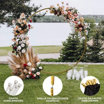 Backdrop Frame Bruiloft Goud - 200x56x210 cm - Boog voor beschikbaar voor biedingen