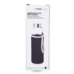 Benson Glazen drinkfles met zwarte hoes - 420 ml - thermi..., Ophalen of Verzenden, Nieuw
