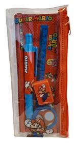 Gevulde Etui 6-delige Schrijfset met diverse schoolartikelen, Verzenden, Nieuw