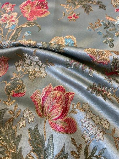 Preciezuchtig lampasso in San Leucio-stijl gekleurd groen. -, Antiek en Kunst, Antiek | Kleden en Textiel