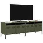 vidaXL Tv-meubel 135x39x43,5 cm koudgewalst staal olijfgroen, Minder dan 50 cm, Verzenden, Nieuw, Minder dan 100 cm