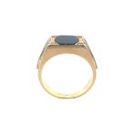 Ring - 14 karaat Geel goud Onyx - Diamant, Nieuw