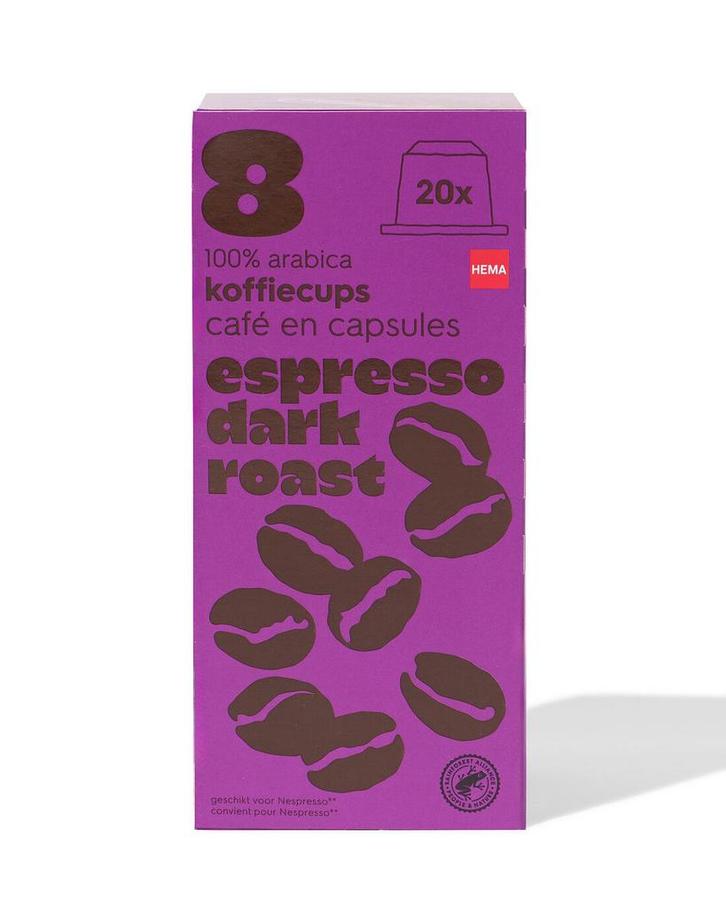 HEMA Koffiecups espresso dark roast - 20 stuks 3 voor 9.99, Witgoed en Apparatuur, Koffiezetapparaten, Nieuw, Verzenden