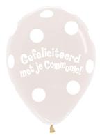 Ballonnen Communie Polka Dots Clear 30cm 25st, Hobby en Vrije tijd, Feestartikelen, Verzenden, Nieuw