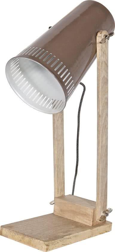 BePureHome SALE STANDS HOUTEN TAFELLAMP TAUPE, Antiek en Kunst, Antiek | Lampen, Verzenden