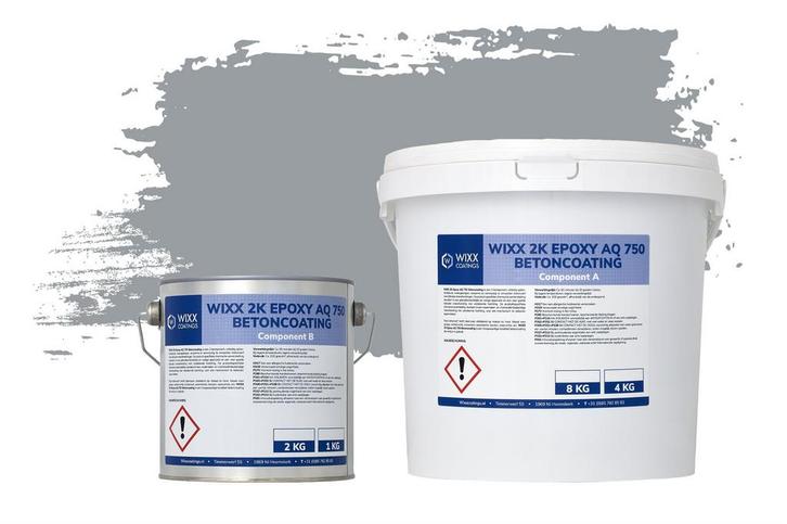 Wixx 2K Epoxy AQ 750 Betoncoating RAL 7040 | Venstergrijs, Doe-het-zelf en Verbouw, Verf, Beits en Lak, Verf, Grijs, Nieuw, Verzenden