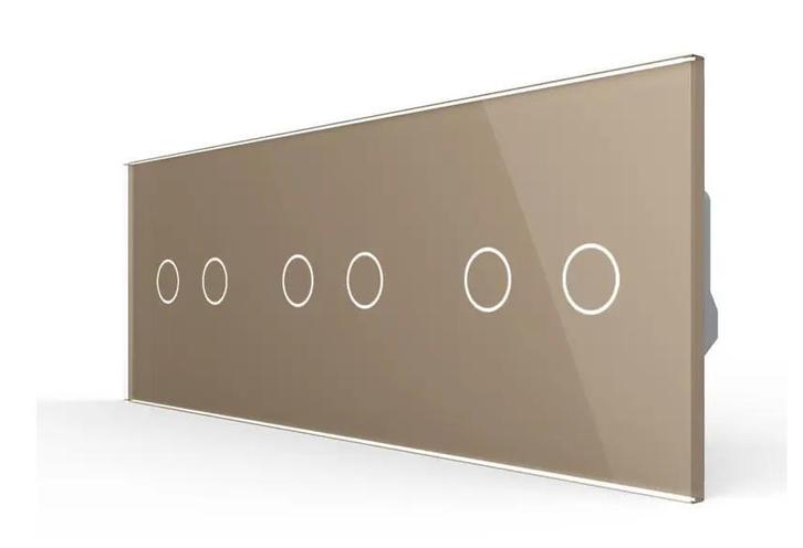 Livolo Glazen Lichtknop | 6-voudig Touch Puls Schakelaar |, Doe-het-zelf en Verbouw, Elektra en Kabels, Schakelaar, Nieuw, Ophalen of Verzenden
