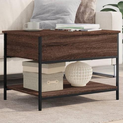 vidaXL Salontafel 70x50x50 cm bewerkt hout en metaal, Huis en Inrichting, Tafels | Salontafels, 50 tot 100 cm, Nieuw, Metaal, Verzenden